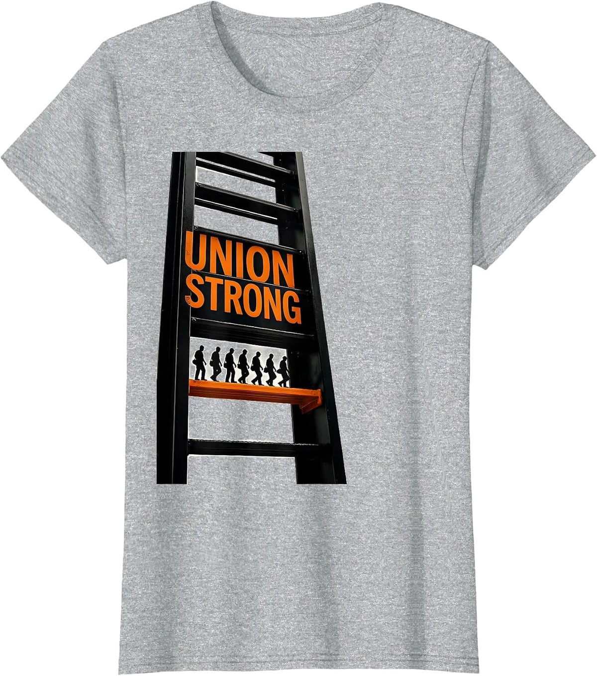 Union Strong Brutalist Graphic Skilled Trades Labor Worker T-Shirt - Heather Grey