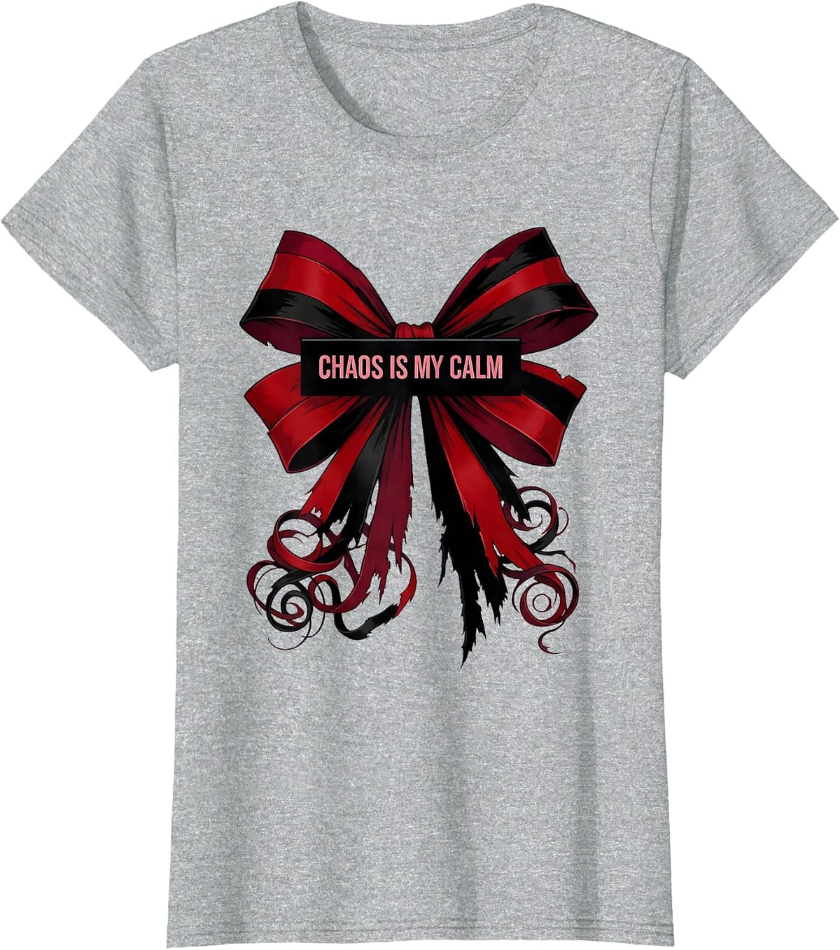 Chaos Is My Calm Punk Graphic Design T-Shirt - Heather Grey