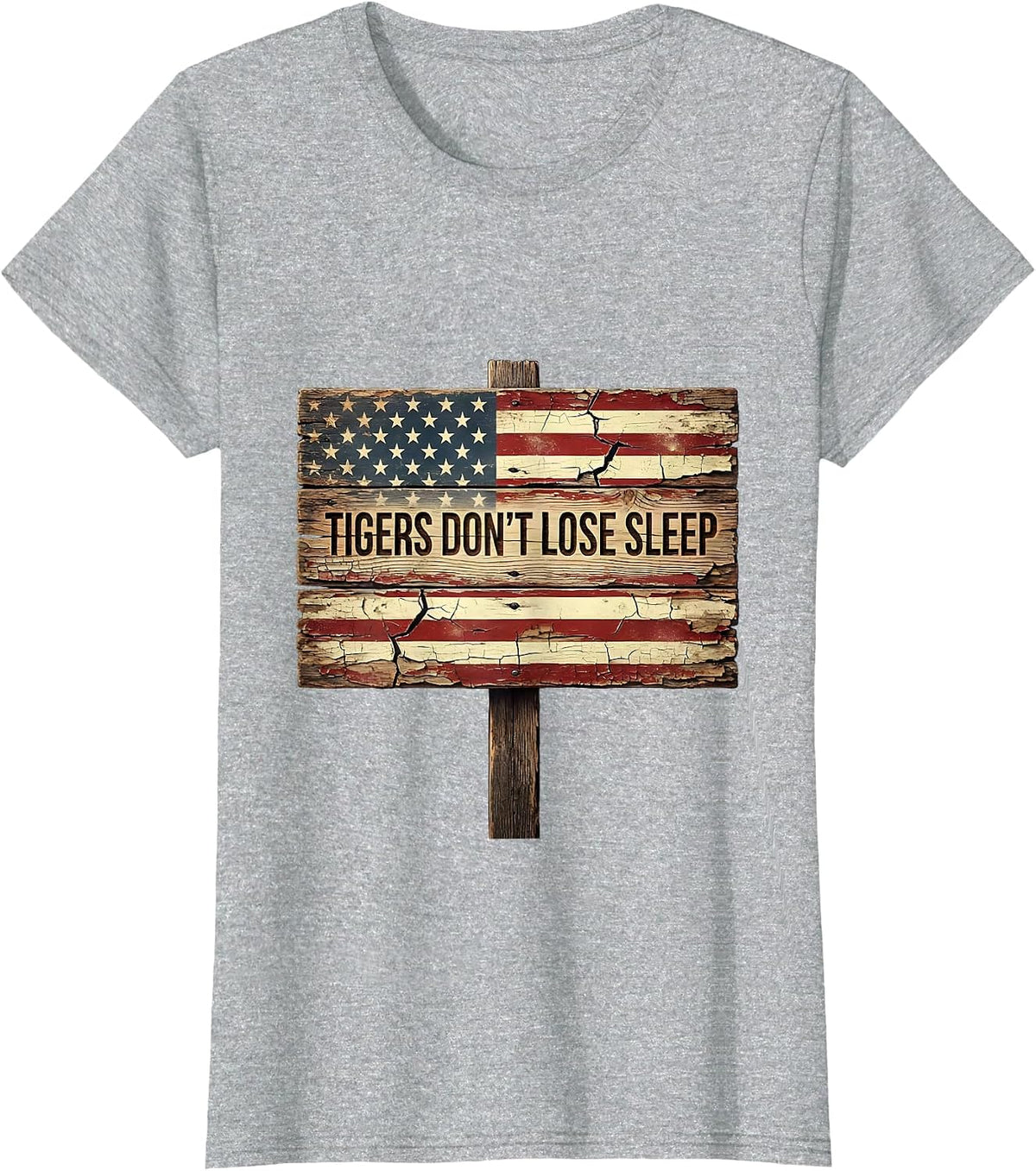 Women's Tigers Don't Lose Sleep Bold Tiger Women Design T-Shirt - Heather Grey