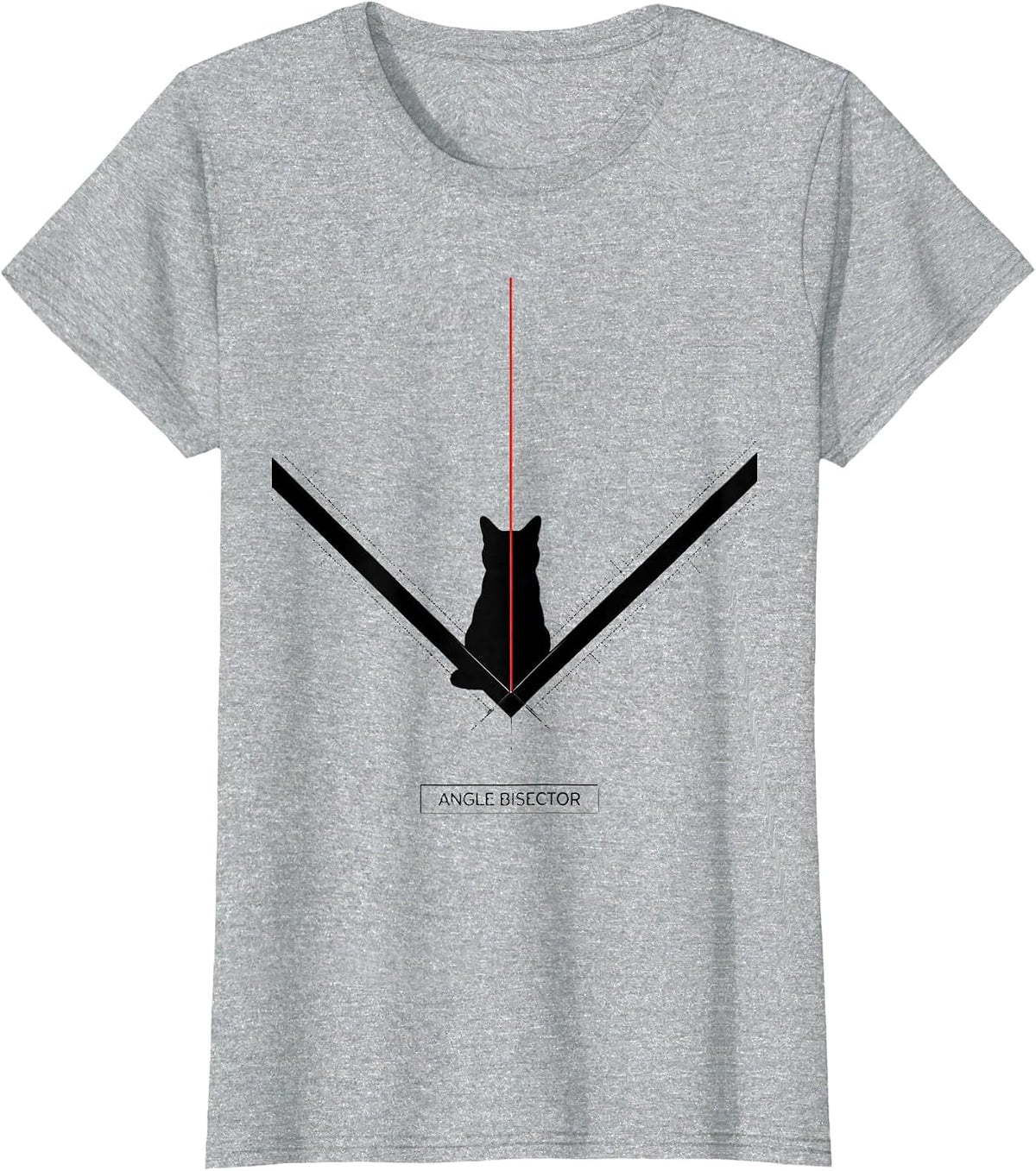 Women's Angle Bisector Funny Cat Math Science Teacher Gift T-Shirt - Heather Grey