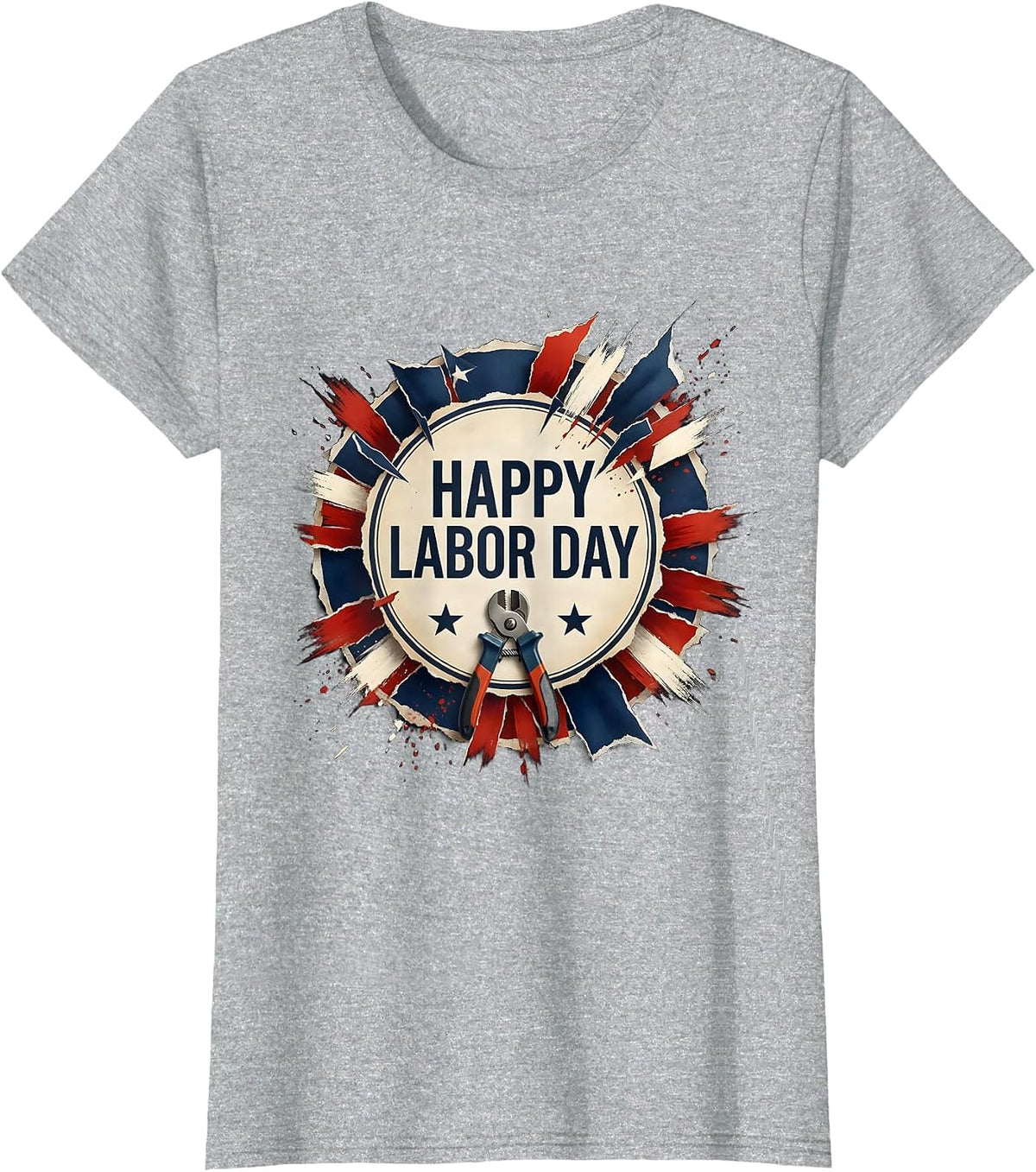 Happy Labor Day Patriotic Union Worker Pride Custom Style T-Shirt - Heather Grey