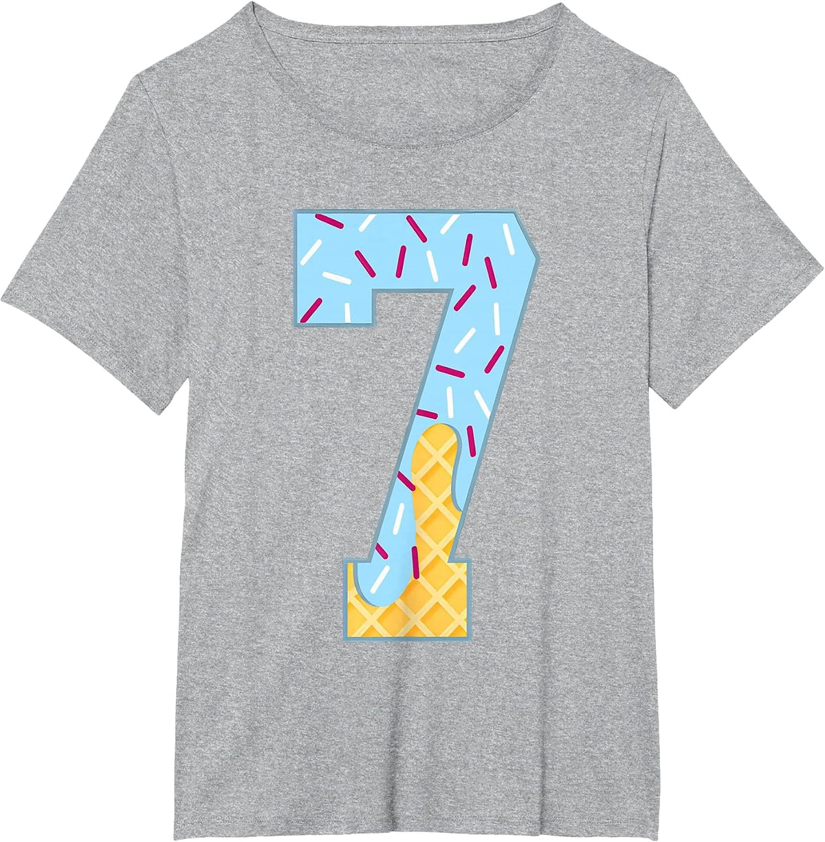 Number 7 Ice Cream Drip 67 Meme Couple Halloween Costume T-Shirt - Heather Grey