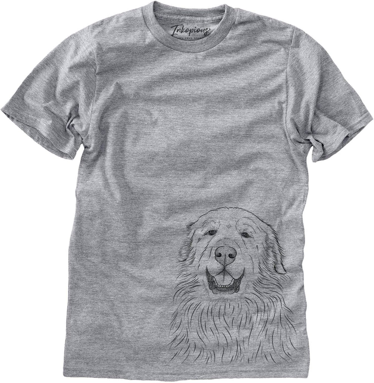 Bare Horton the Great Pyrenees Dog Triblend T-Shirt - Unisex Grey Crew Neck