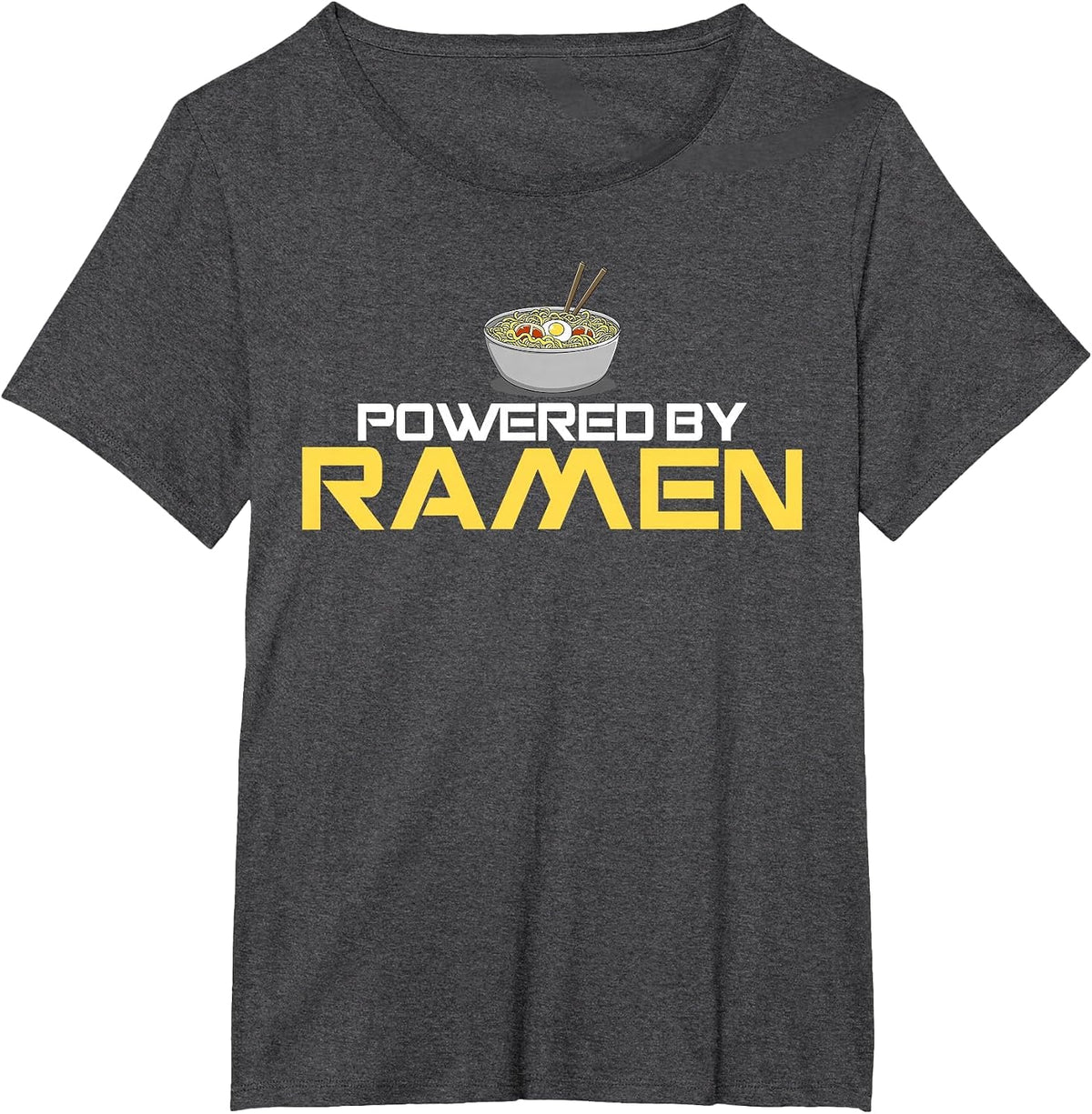 Powered by Ramen Japanese Anime Noodles T-Shirt - Dark Heather Grey