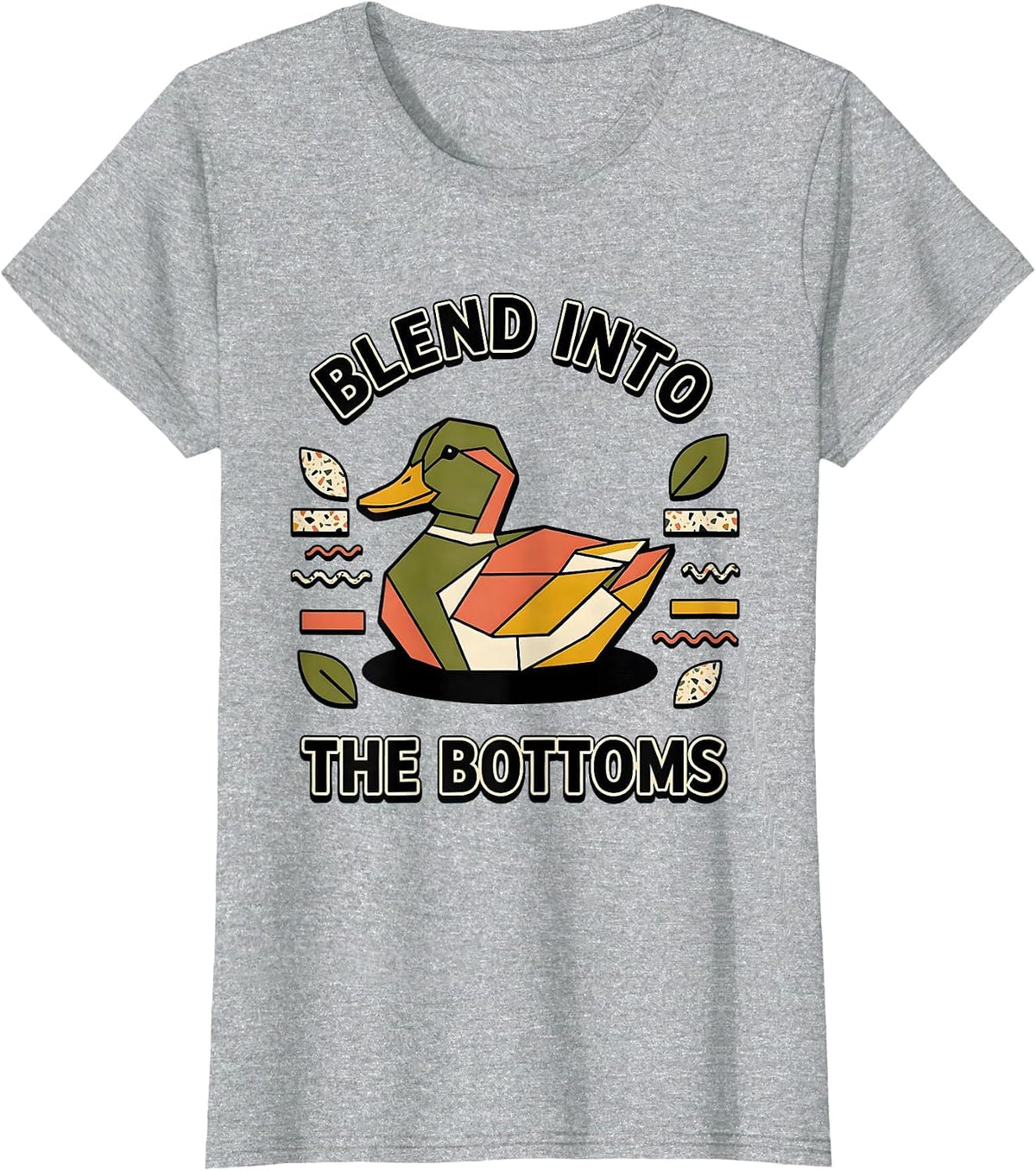 Women's Blend Into the Bottoms Bottomland Camo Design T-Shirt - Heather Grey