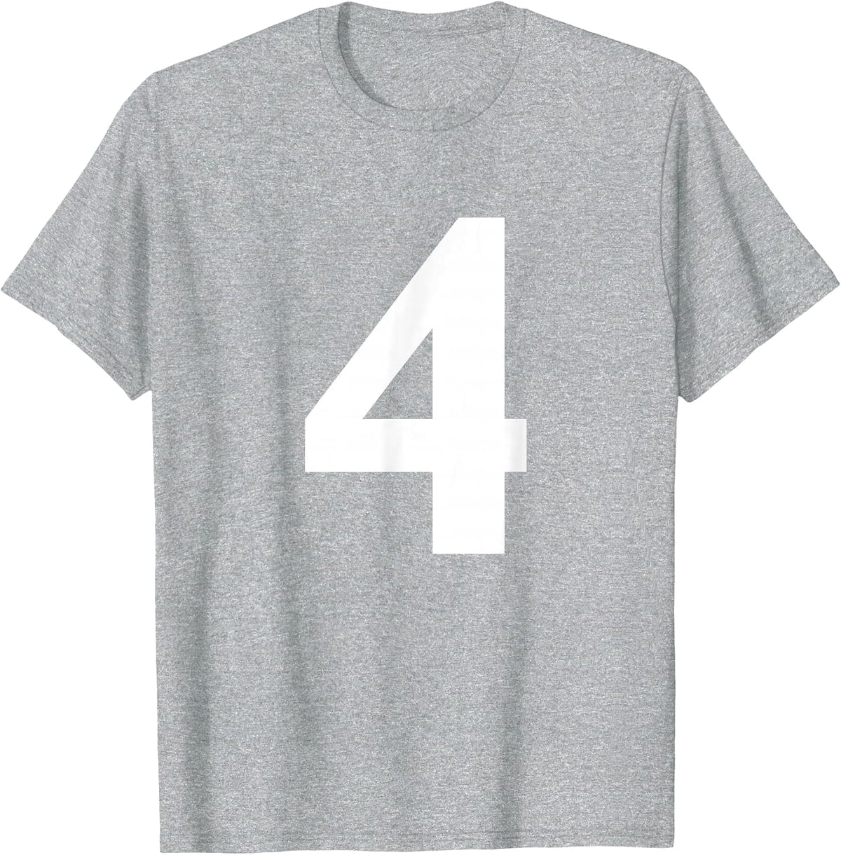 Numeral Number 4 Four Tee Shirt T-Shirt - Heather Grey