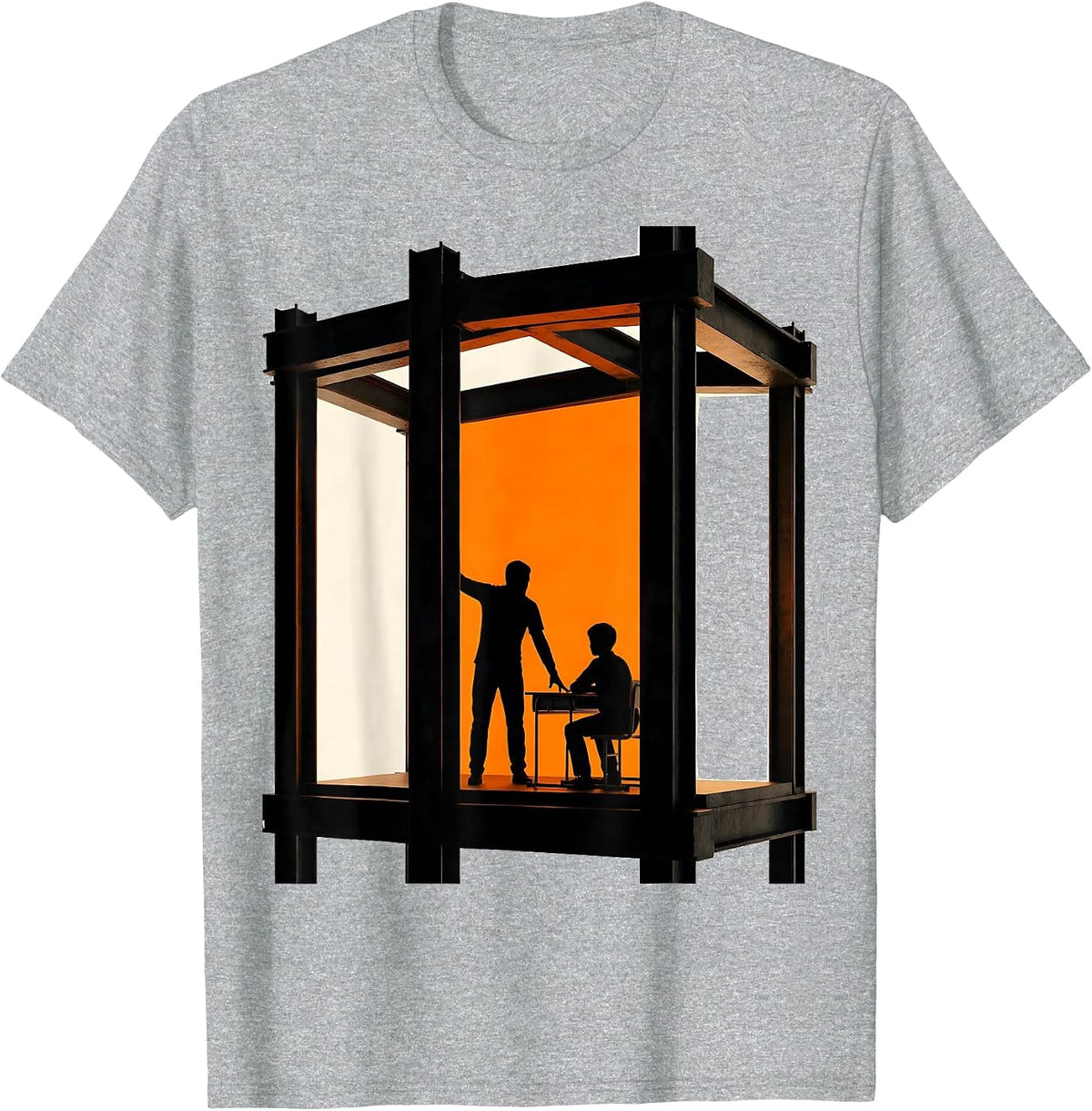 Men's Brutalist Classroom Support Staff Appreciation T-Shirt - Heather Grey