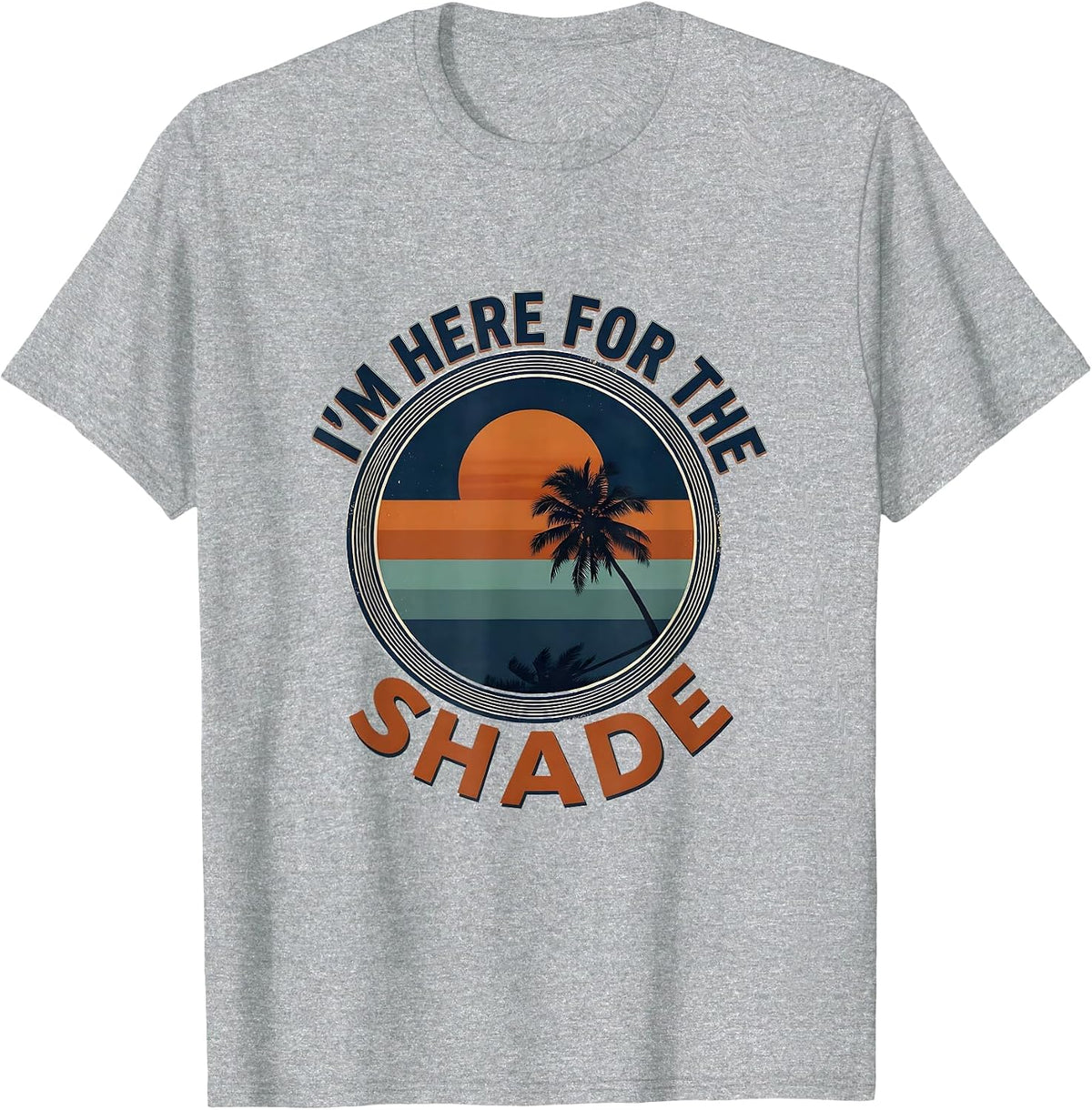 Men's I'm Here For The Shade Vintage Retro Beach Summer Vacation T-Shirt - Heather Grey