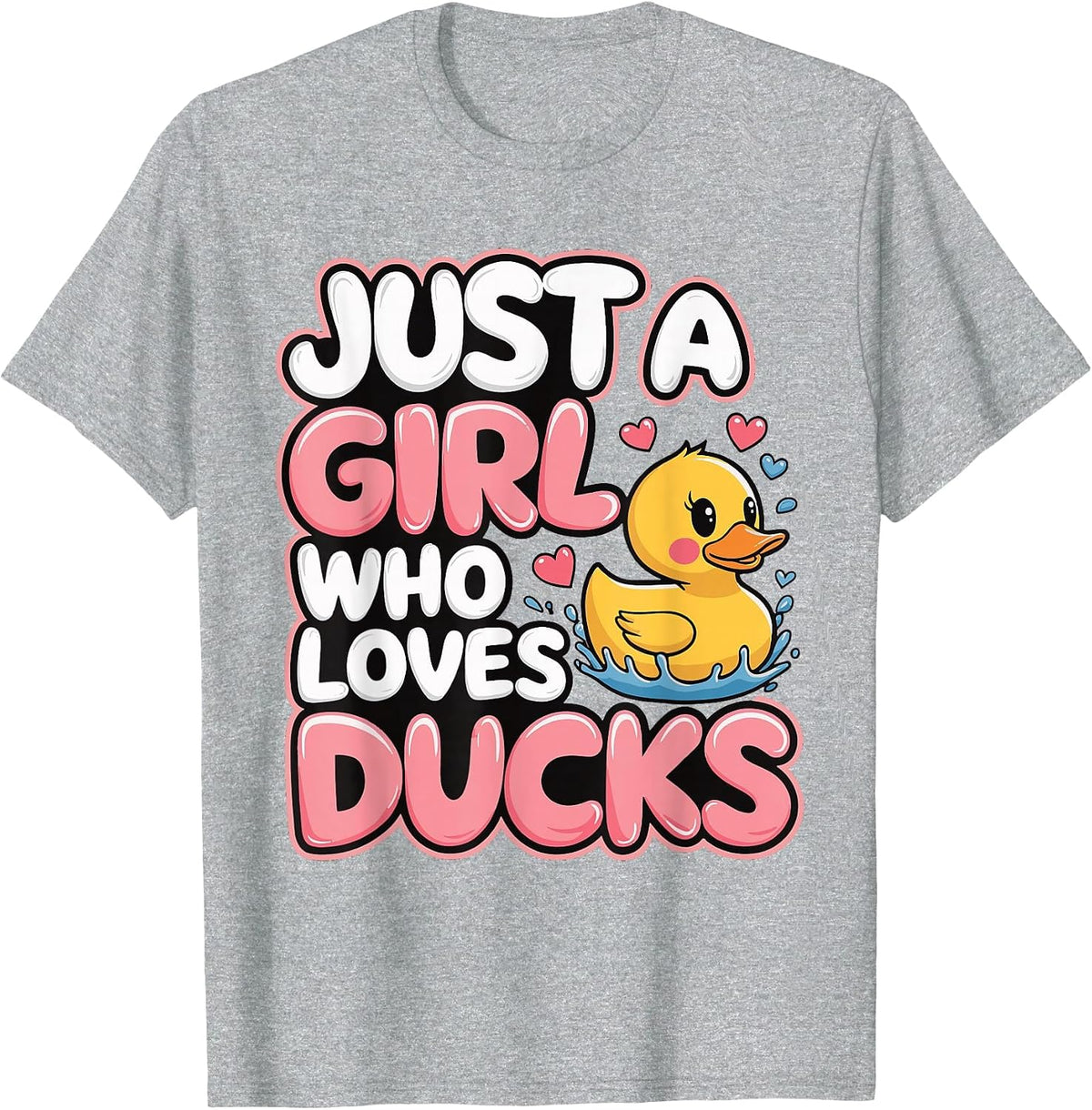 Just a Girl who Loves Ducks Girl T-Shirt - Heather Grey