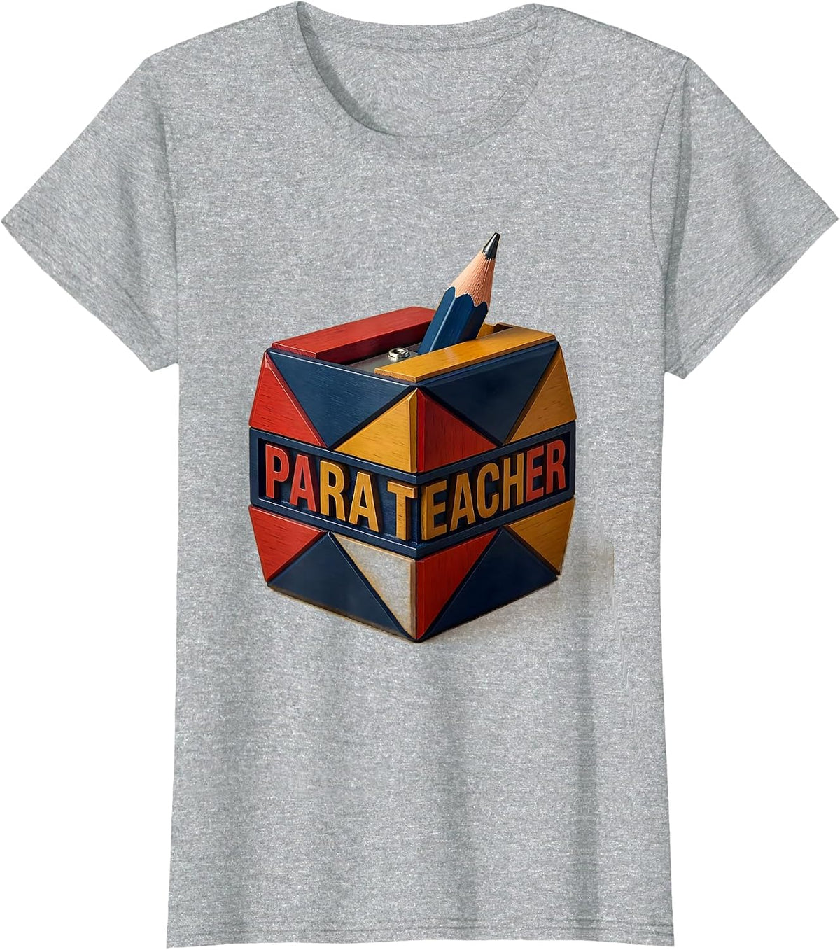 Para Teacher Retro Pencil Sharpener Back To School Teacher T-Shirt - Heather Grey