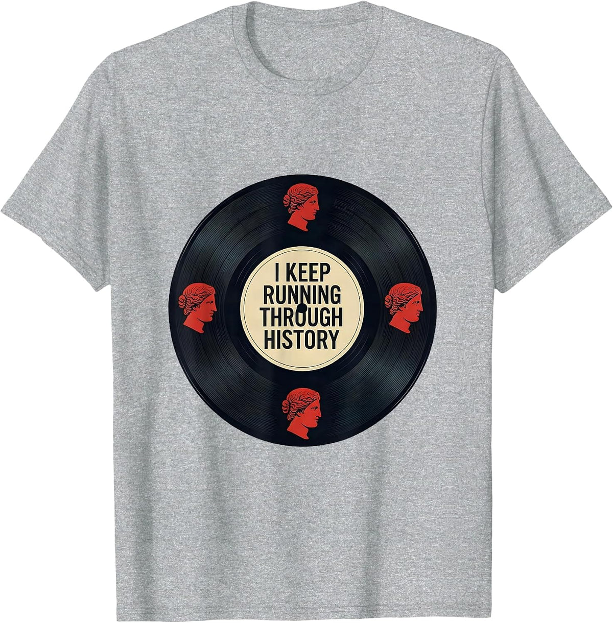 Men's I Keep Running Through History Funny History Teacher History T-Shirt - Heather Grey