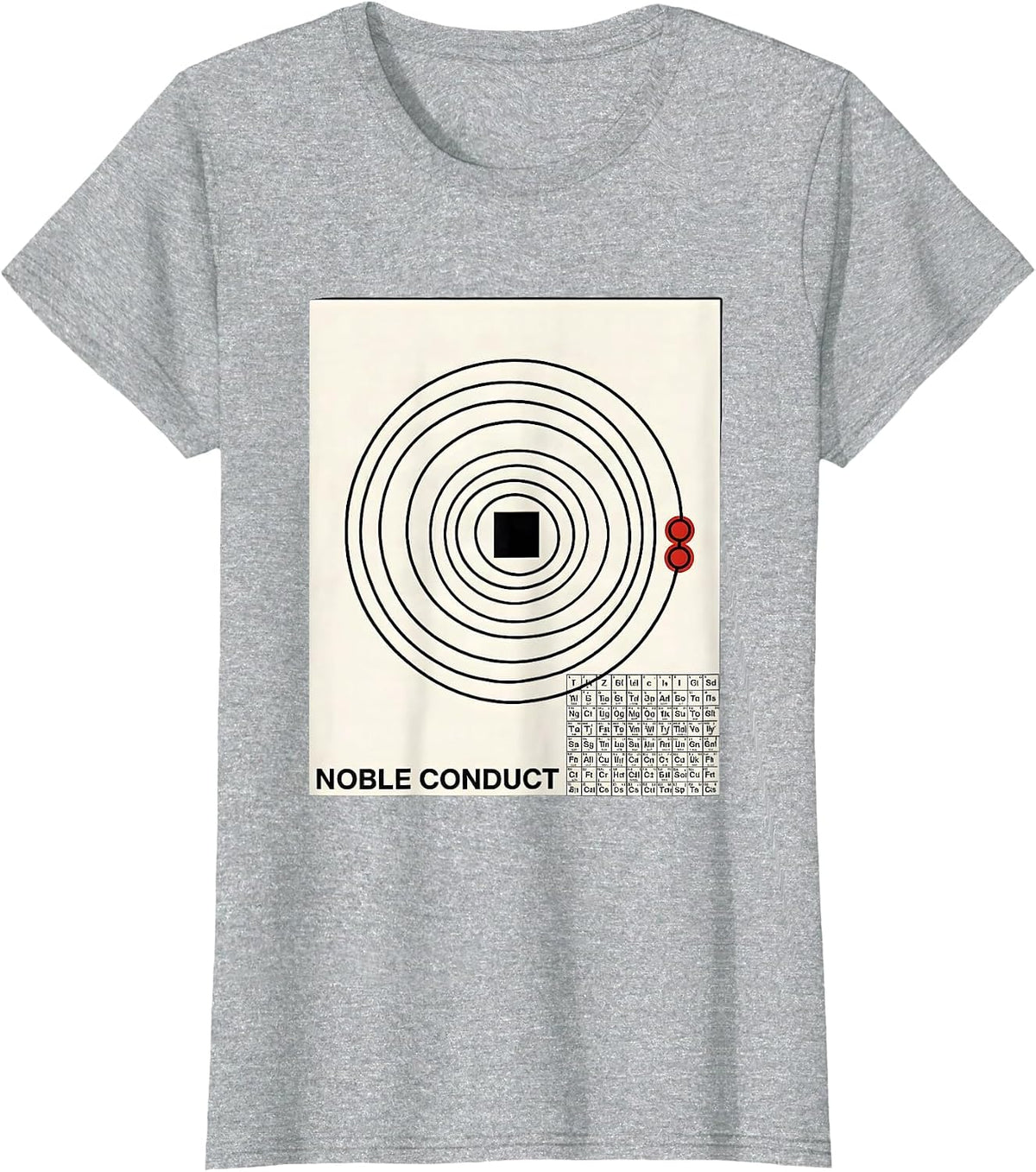 Women's Noble Conduct Swiss International Chemistry Humor Science T-Shirt - Heather Grey