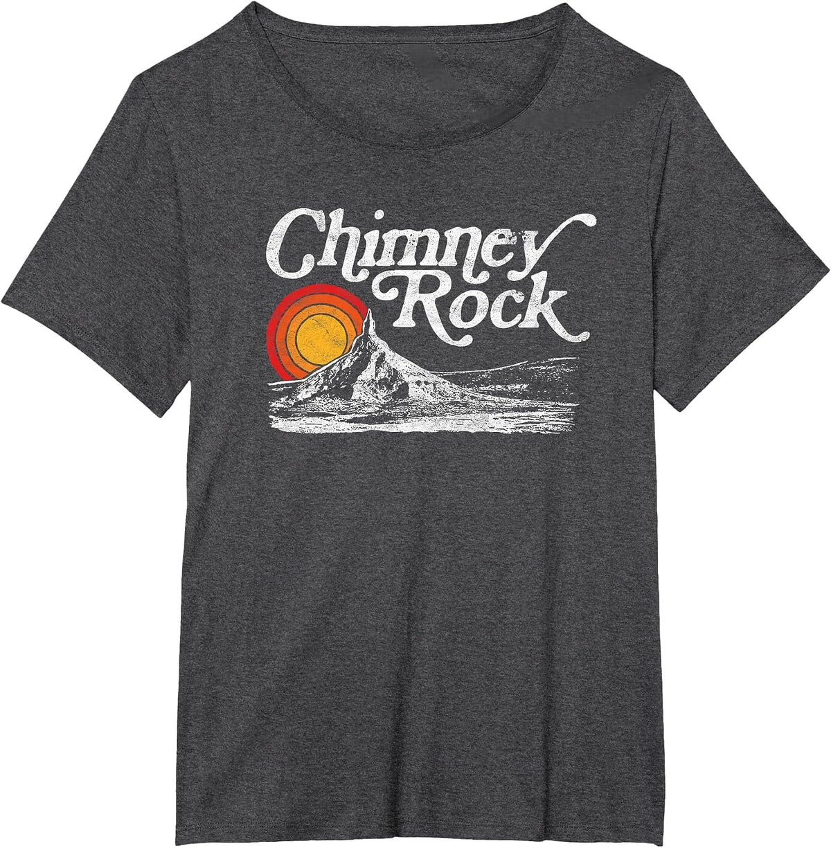 Chimney Rock Nebraska - Retro Vintage Graphic Shirt T-Shirt - Dark Heather Grey