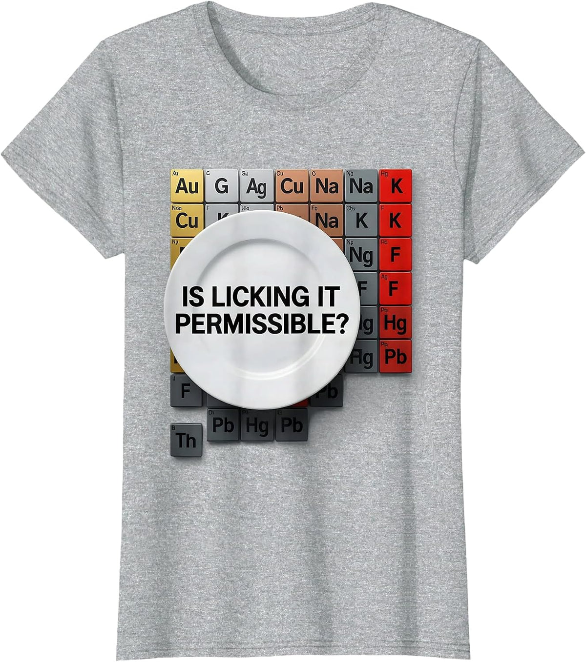 Women's Is Licking It Permissible Funny Periodic Table Chemistry T-Shirt - Heather Grey