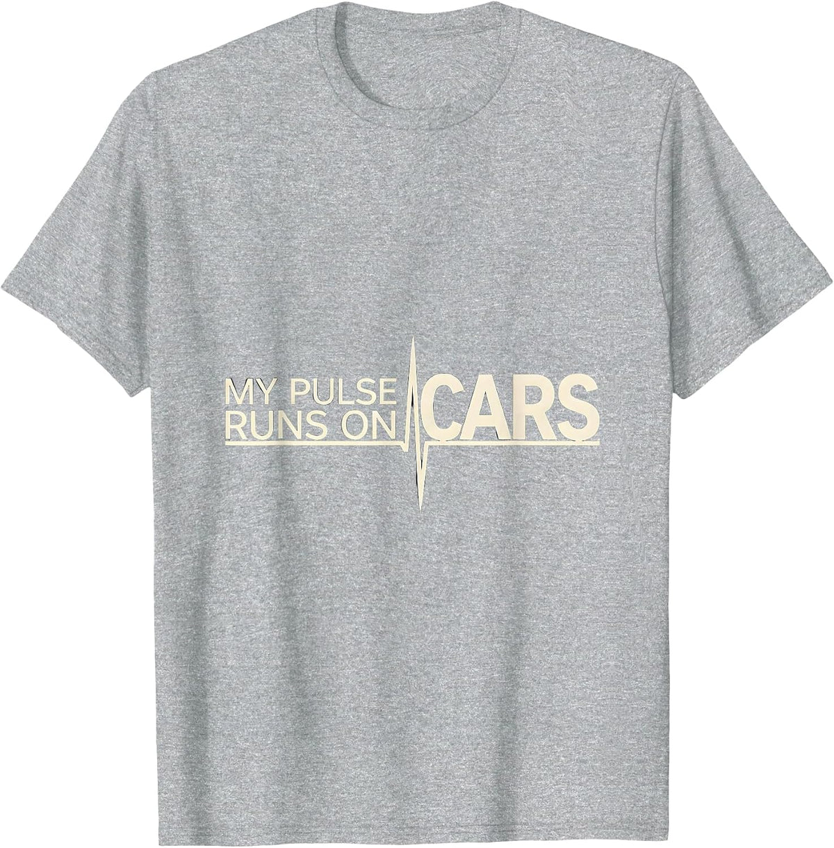 Men's My Pulse Runs On Cars Funny Car Guy Auto Mechanic Humor T-Shirt - Heather Grey