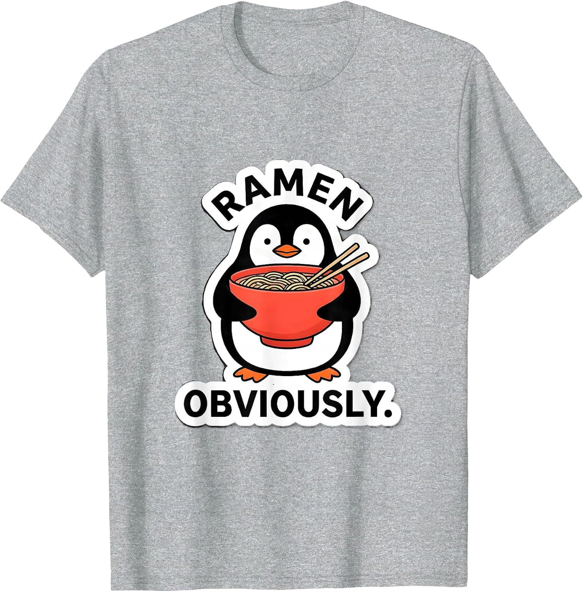 Men's Ramen, Obviously Cute Kawaii Anime Food Lover Humor T-Shirt - Heather Grey