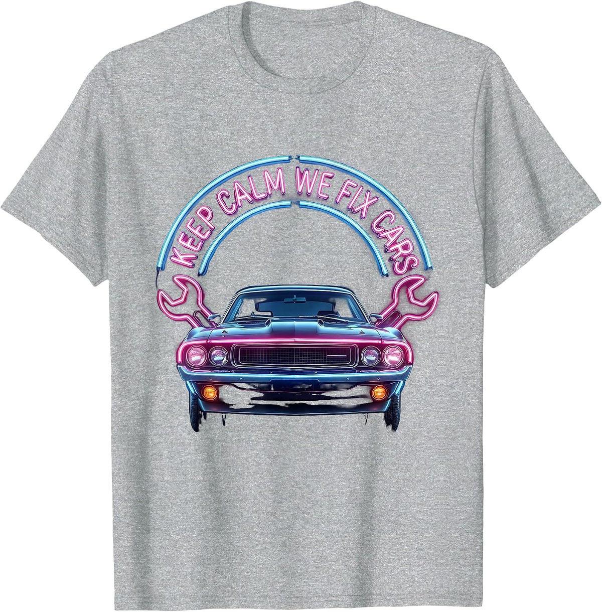 Men's Keep Calm We Fix Cars Valley Forge Auto Design T-Shirt - Heather Grey