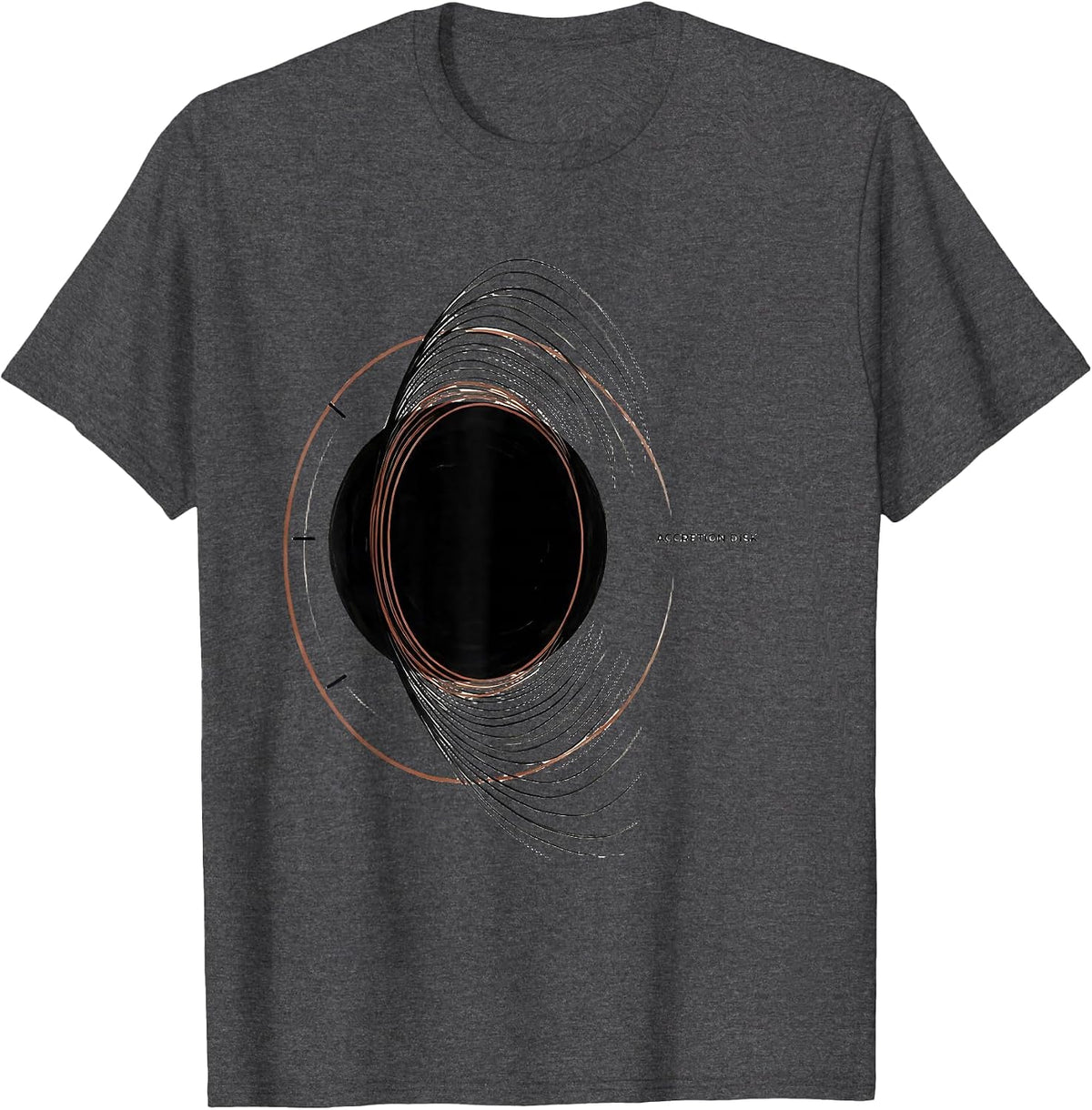 Men's Accretion Disk Minimalist Black Hole Physics Science T-Shirt - Dark Heather Grey
