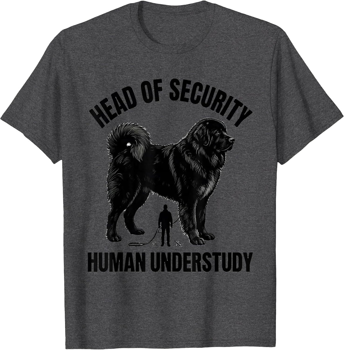 Men's Head Of Security, Human Understudy Funny Great Pyrenees Dog T-Shirt - Dark Heather Grey