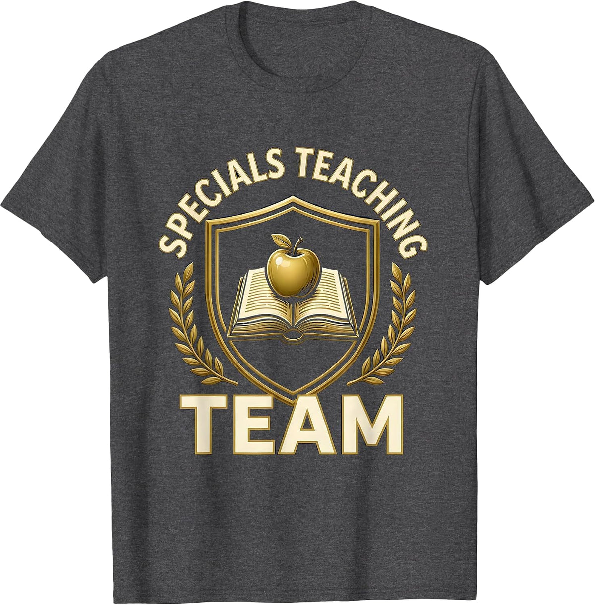 Specials Teaching Team Retro Teacher Appreciation Badge T-Shirt - Dark Heather Grey