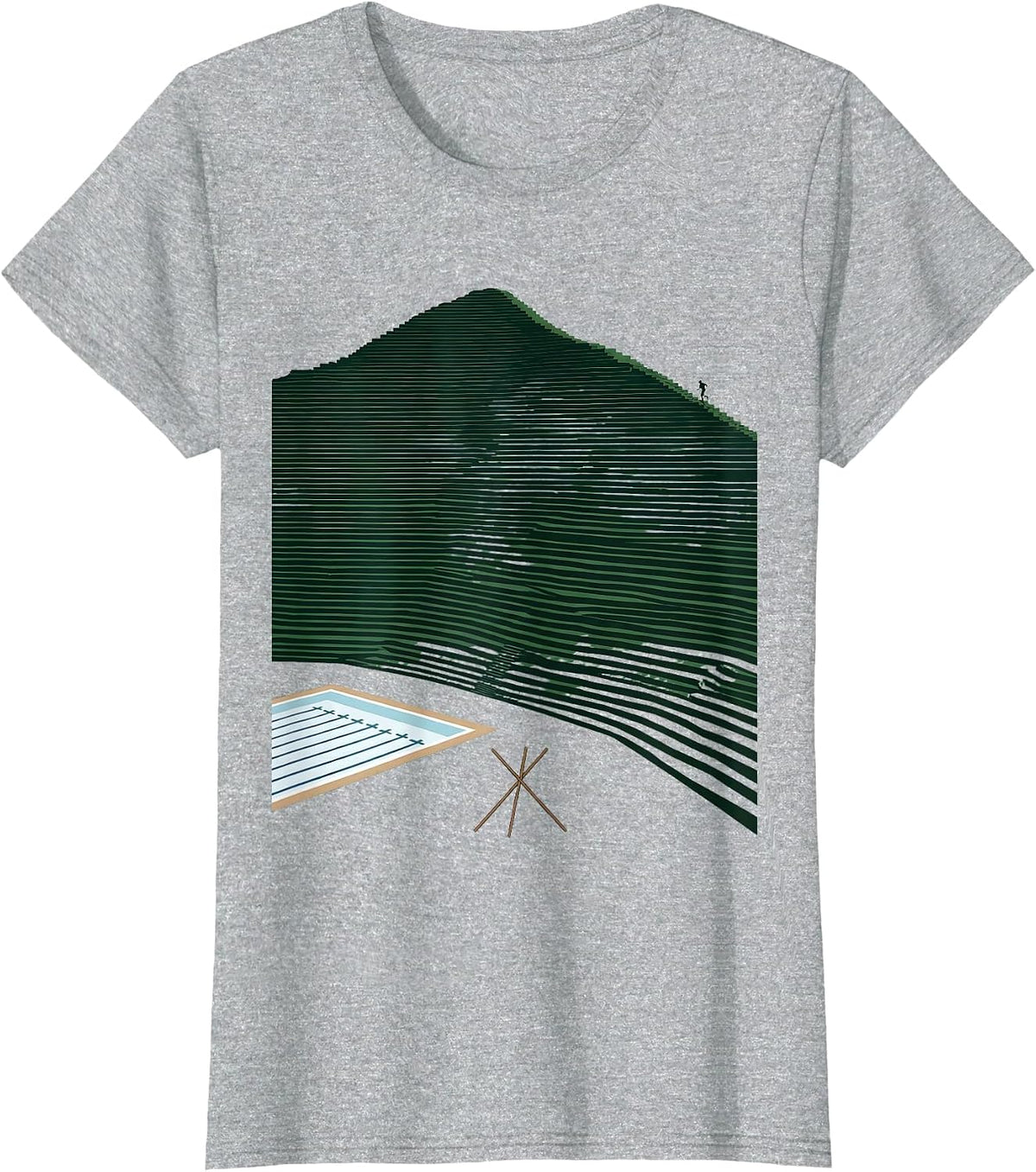 Women's Cross Country Runner Minimalist Track and Field Humor T-Shirt - Heather Grey