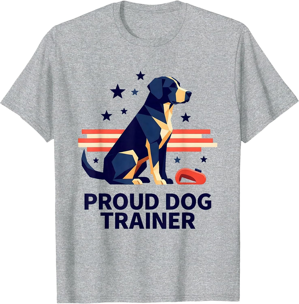 Men's Proud Dog Trainer Patriotic American Flag Occupational Pride T-Shirt - Heather Grey