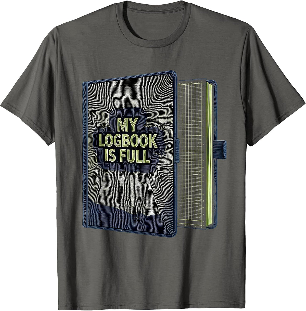 My Logbook Is Full Vintage Scuba Diver Gift T-Shirt - Asphalt Grey