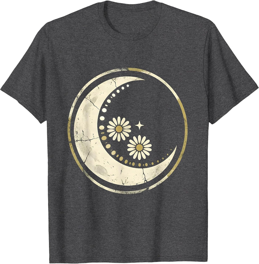 Men's Sealed Moon Phases Boho Celestial Astrology Lover T-Shirt - Dark Heather Grey