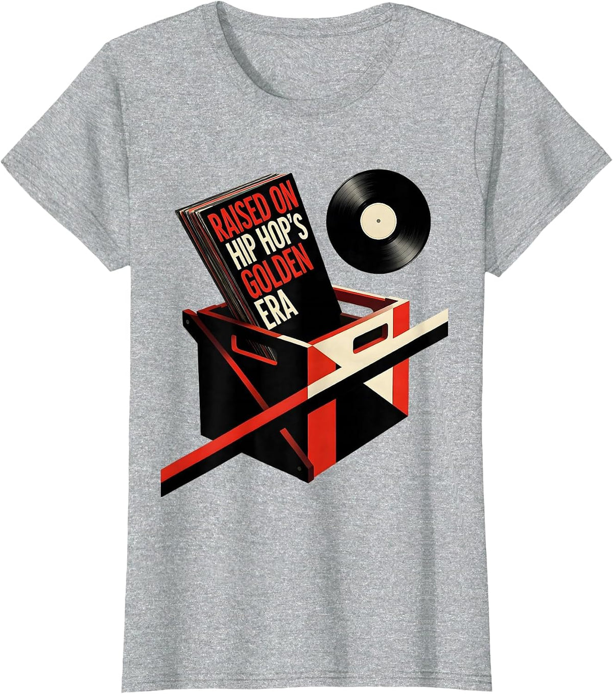 Raised On Hip Hop's Golden Era Vintage Rap Nostalgia T-Shirt - Heather Grey