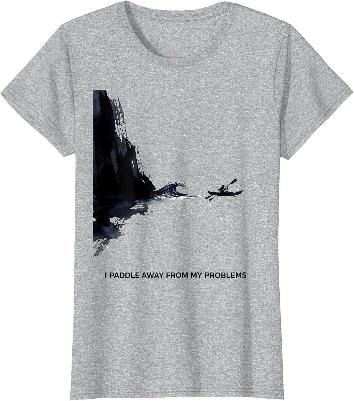 Women's I Paddle Away From My Problems Funny Kayak Kayaking Gift T-Shirt - Heather Grey