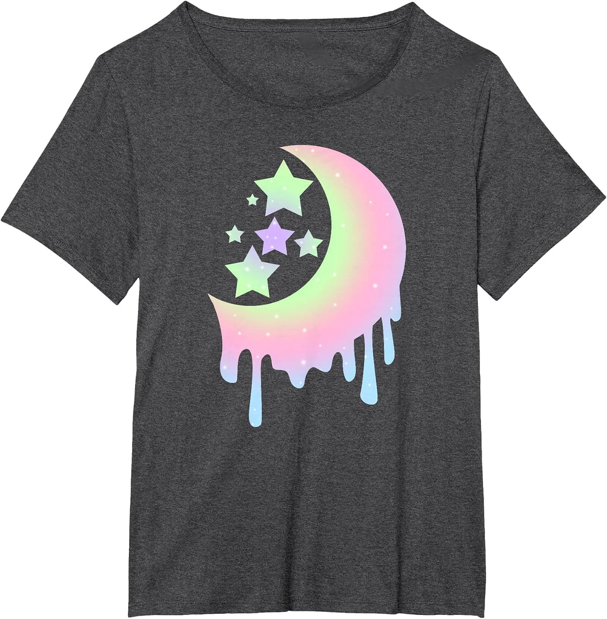 Aesthetic Clothing for Girls, Pastel Moon Goth Shirts T-Shirt - Dark Heather Grey