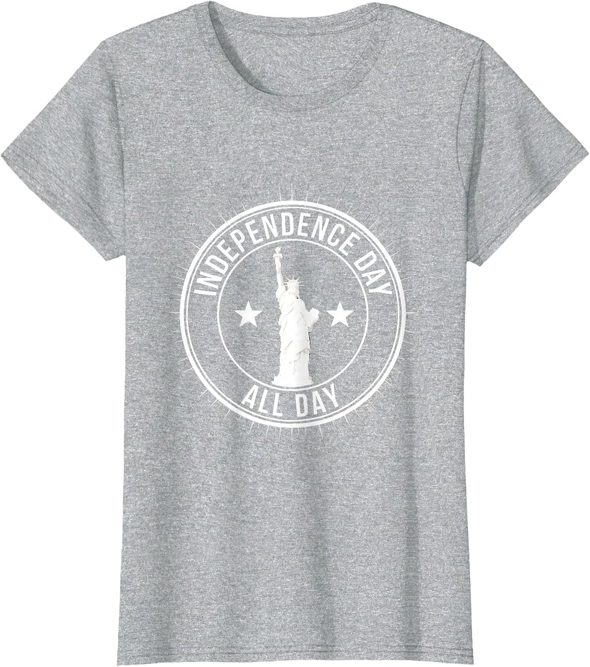 Independence Day All Day Fourth of July Design T-Shirt - Heather Grey