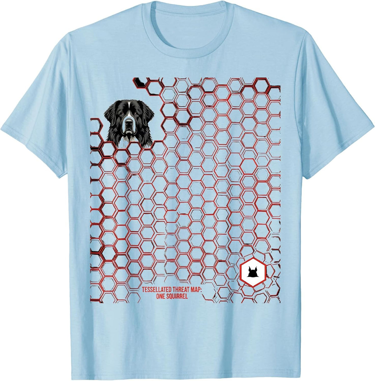Men's Tessellated Threat Map: One Squirrel Geometric Great T-Shirt - Baby Blue