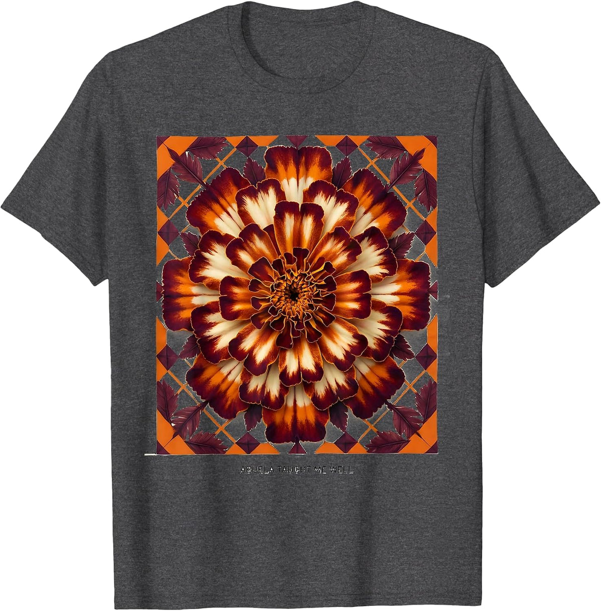 Abuela Taught Me Well Girls Mexican Heritage Design T-Shirt - Dark Heather Grey