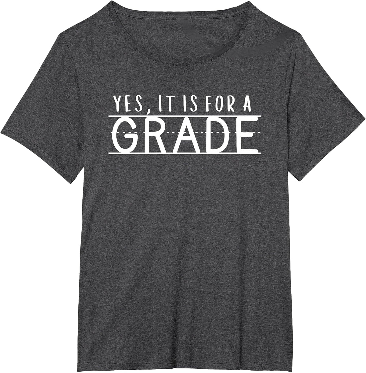 Yes It is for A Grade Teacher Student Testing Day Matching T-Shirt - Dark Heather Grey