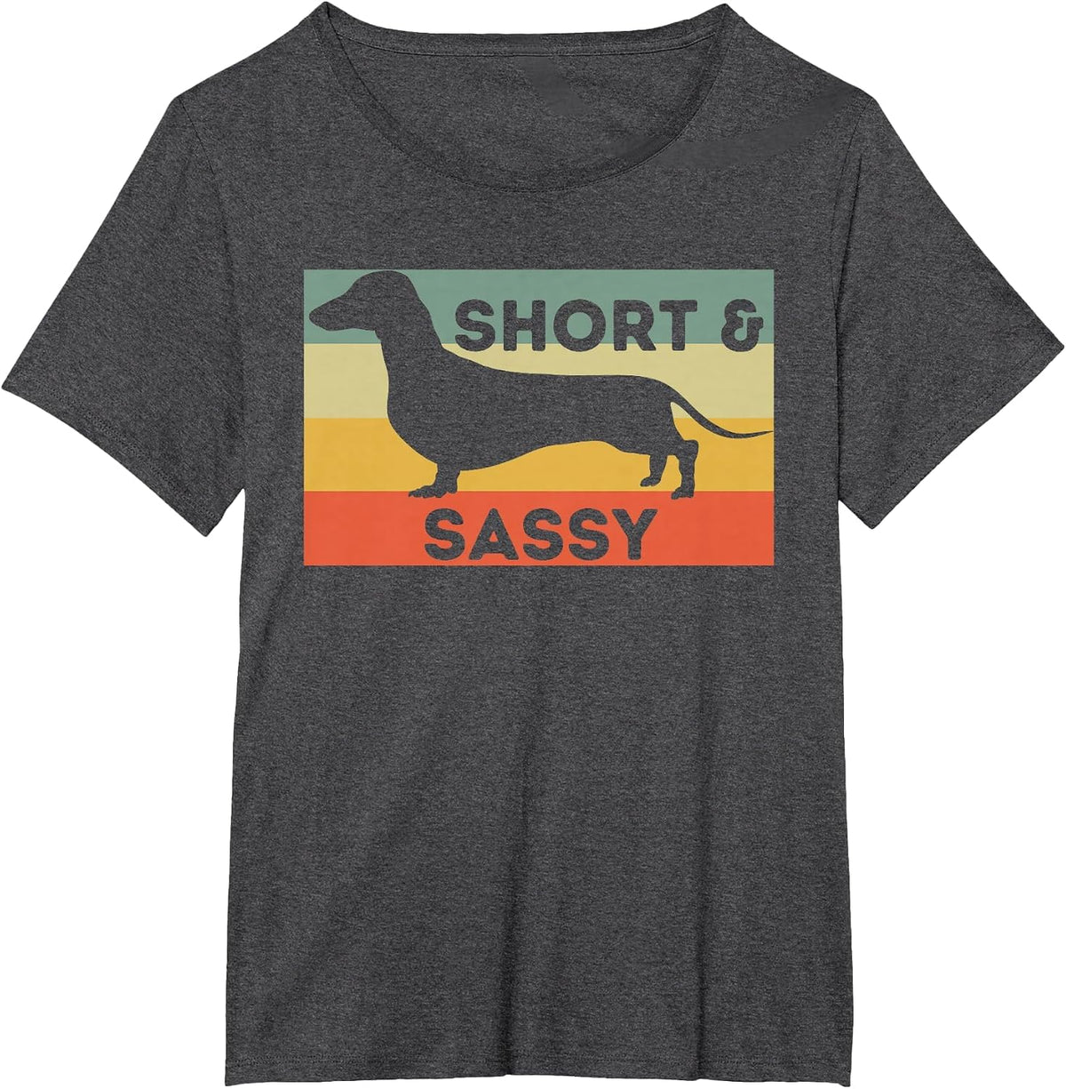 Short and Sassy - Dachshund Lover Wiener Dog Badger Dog T-Shirt - Dark Heather Grey