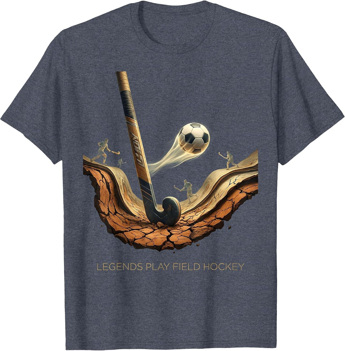 Legends Play Field Hockey Graphic Design T-Shirt - Heather Blue