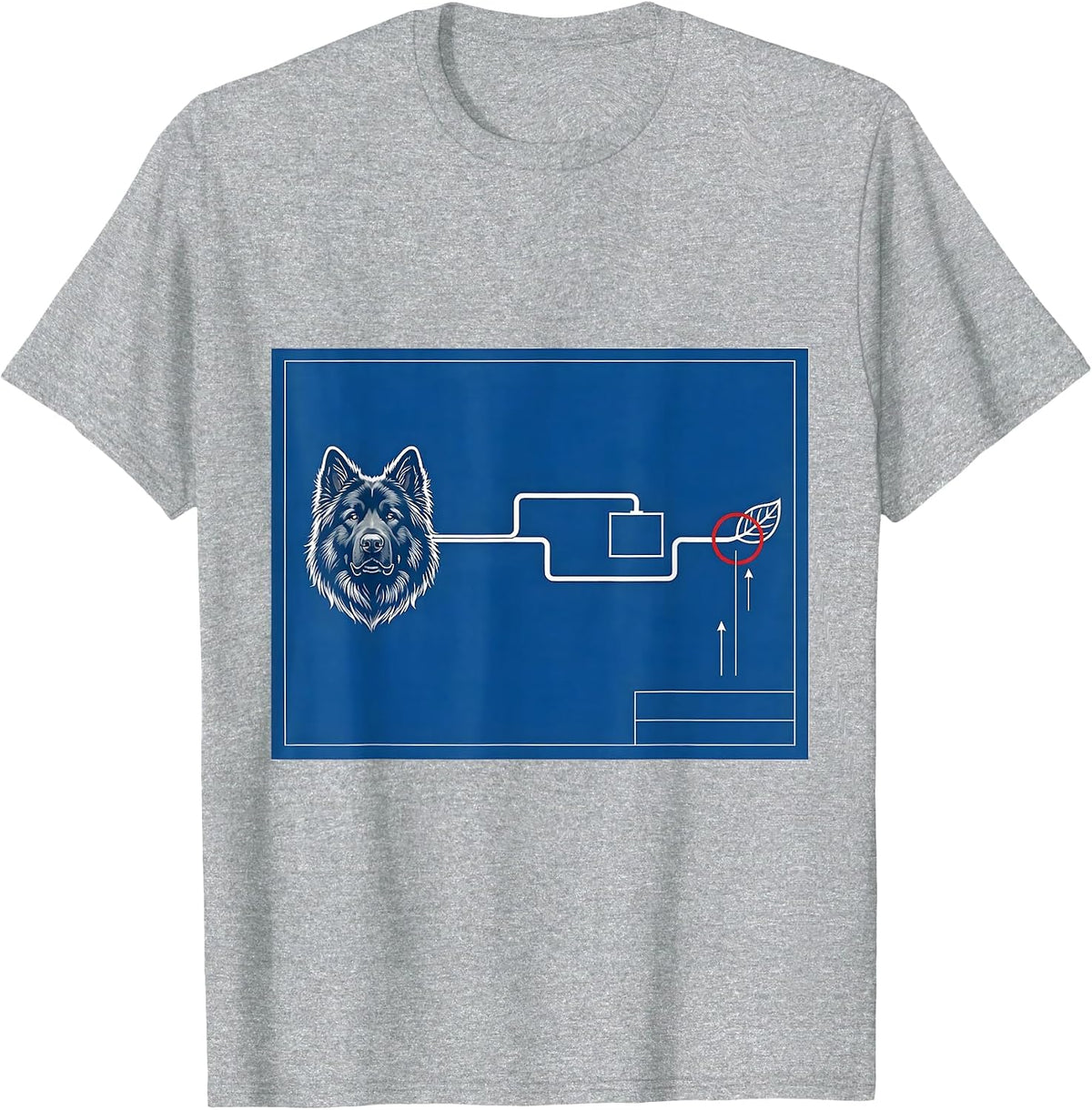 Men's Great Pyrenees Technical Blueprint Dog Owner Humor T-Shirt - Heather Grey