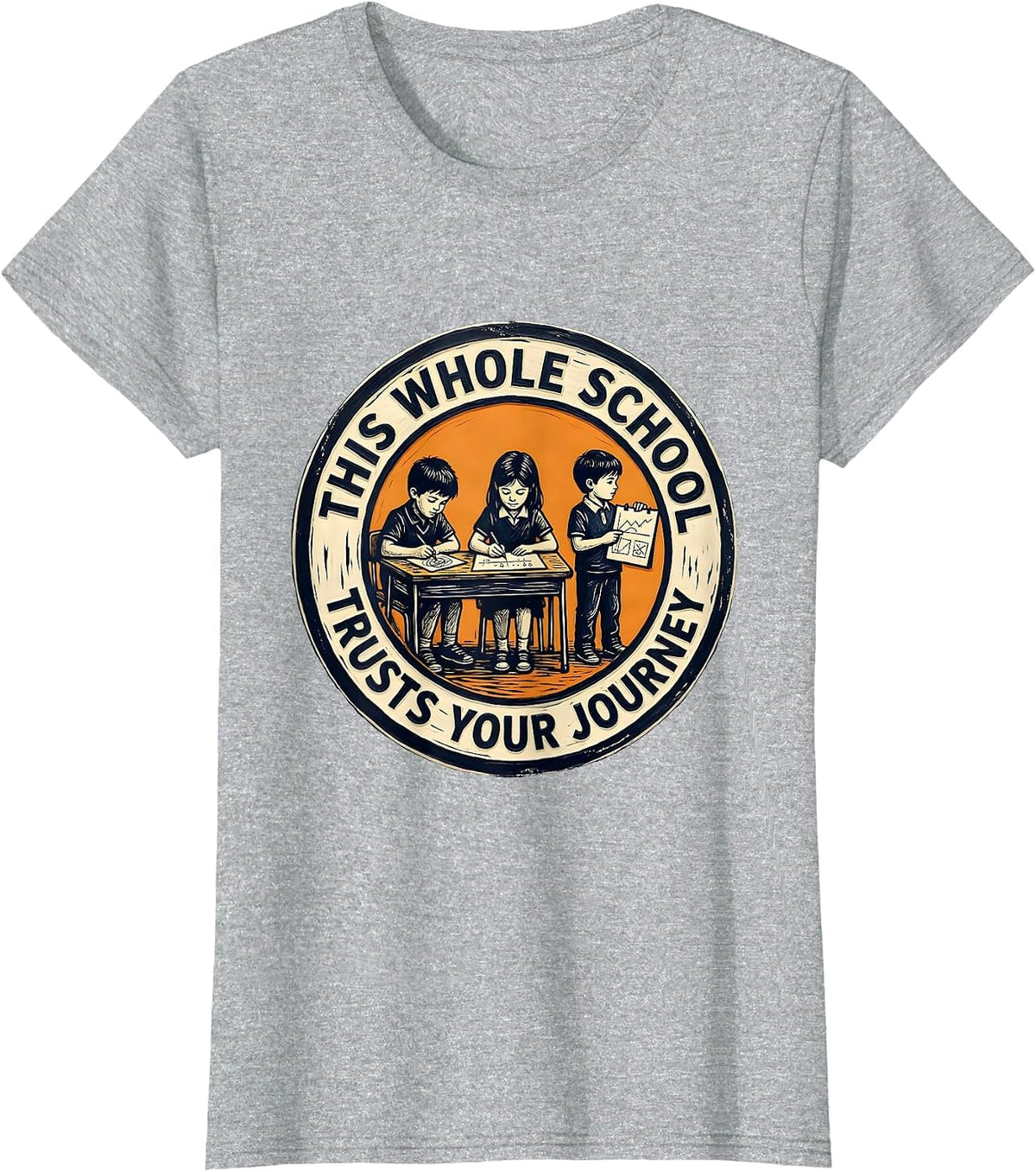 This Whole School Trusts Your Journey Growth Mindset Teacher T-Shirt - Heather Grey