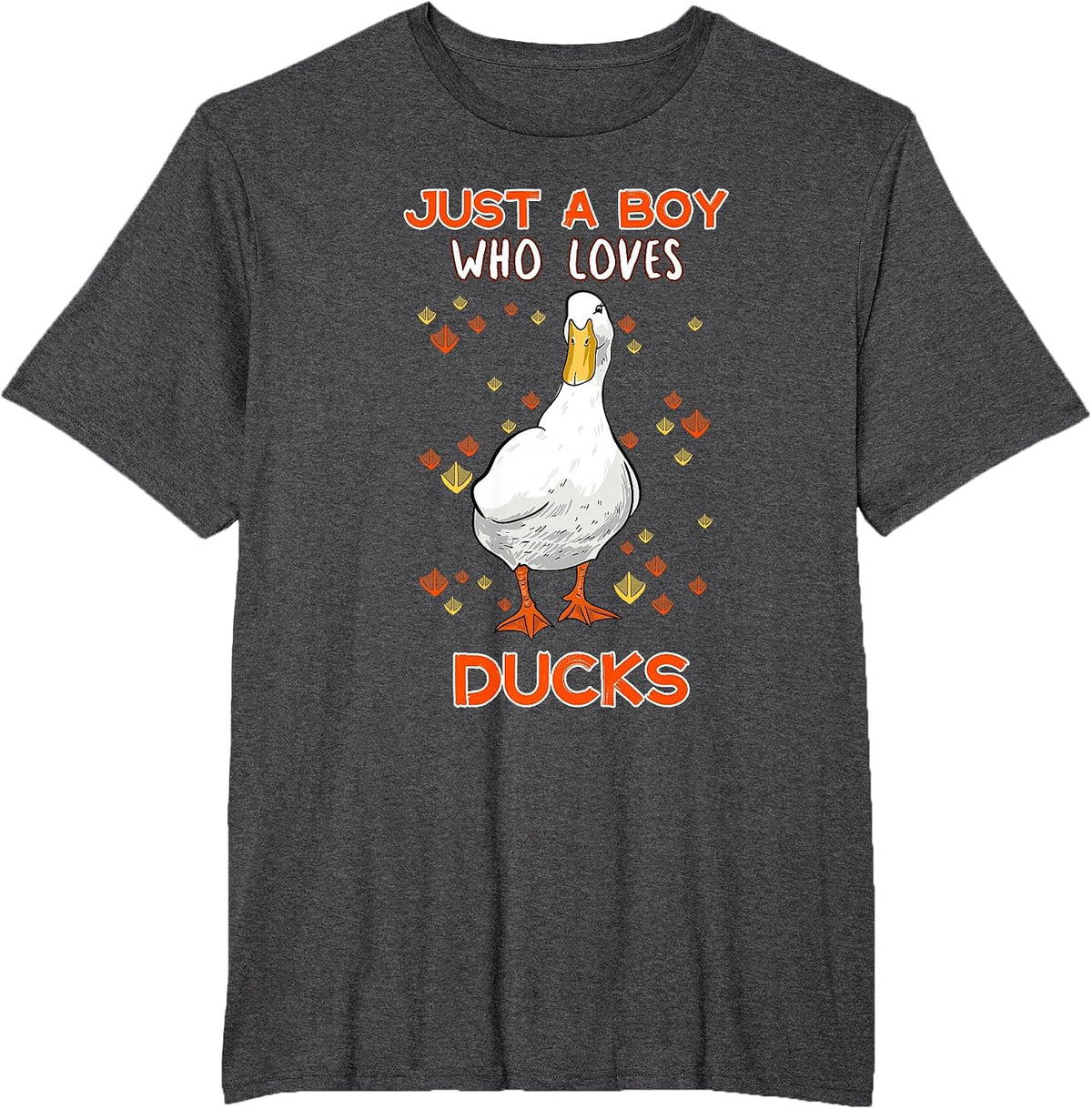 Just A Boy Who Loves Ducks Funny Duck Lover Quote T-Shirt - Dark Heather Grey