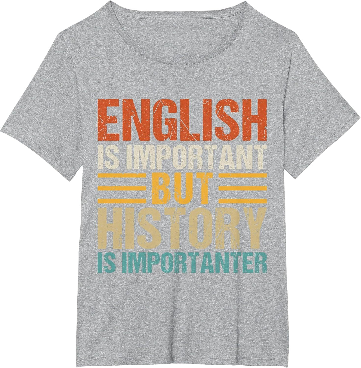 English is Important But History is Importanter Teachers T-Shirt - Heather Grey