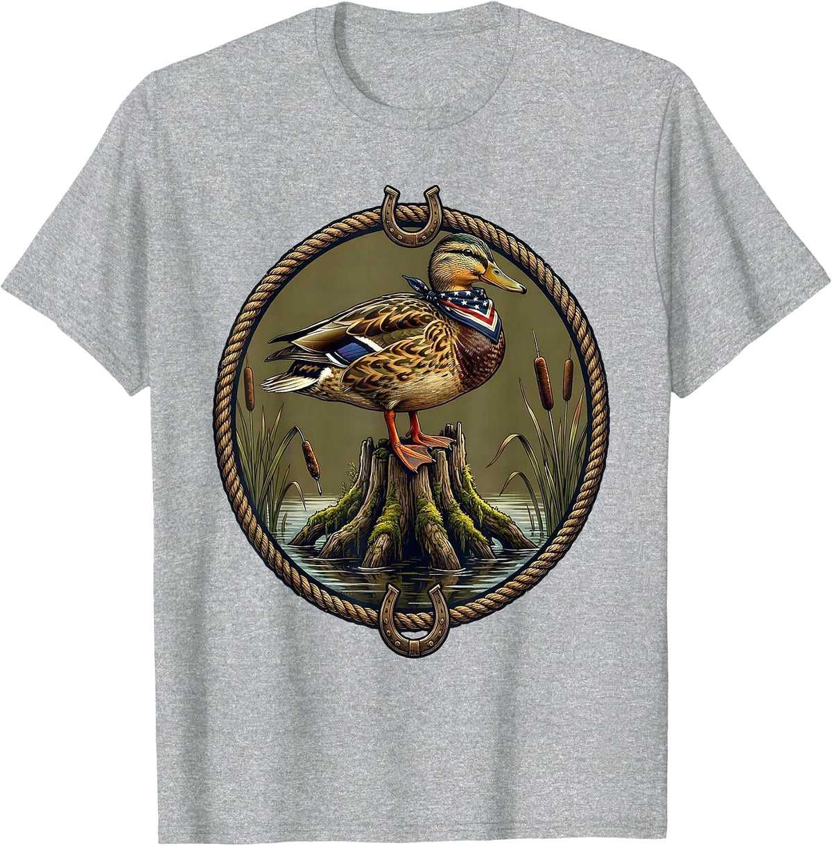 Men's Duck Camo Cypress Knee Perch Wildlife Art T-Shirt - Heather Grey