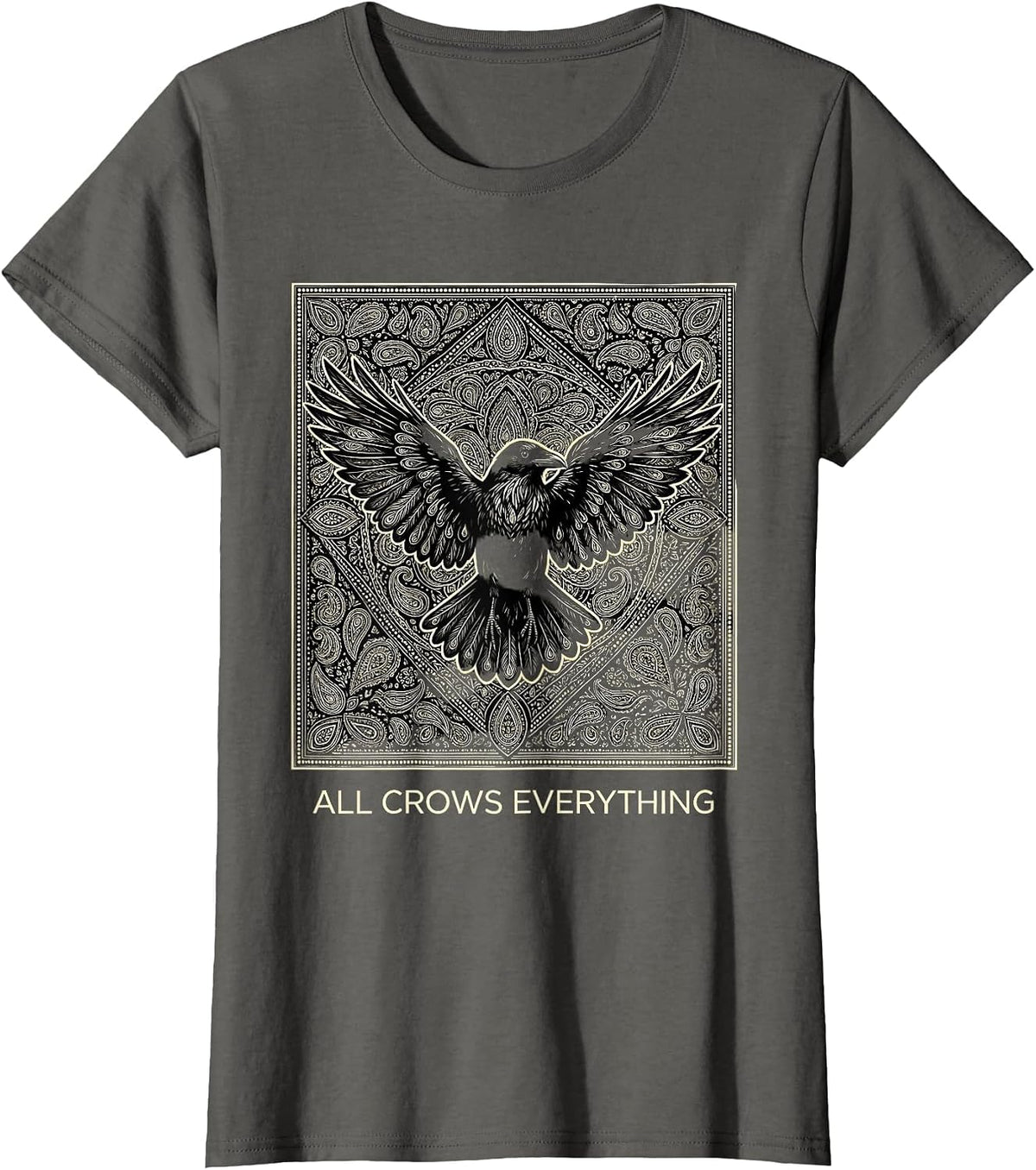 Women's All Crows Everything Crow Gang Design T-Shirt - Asphalt Grey