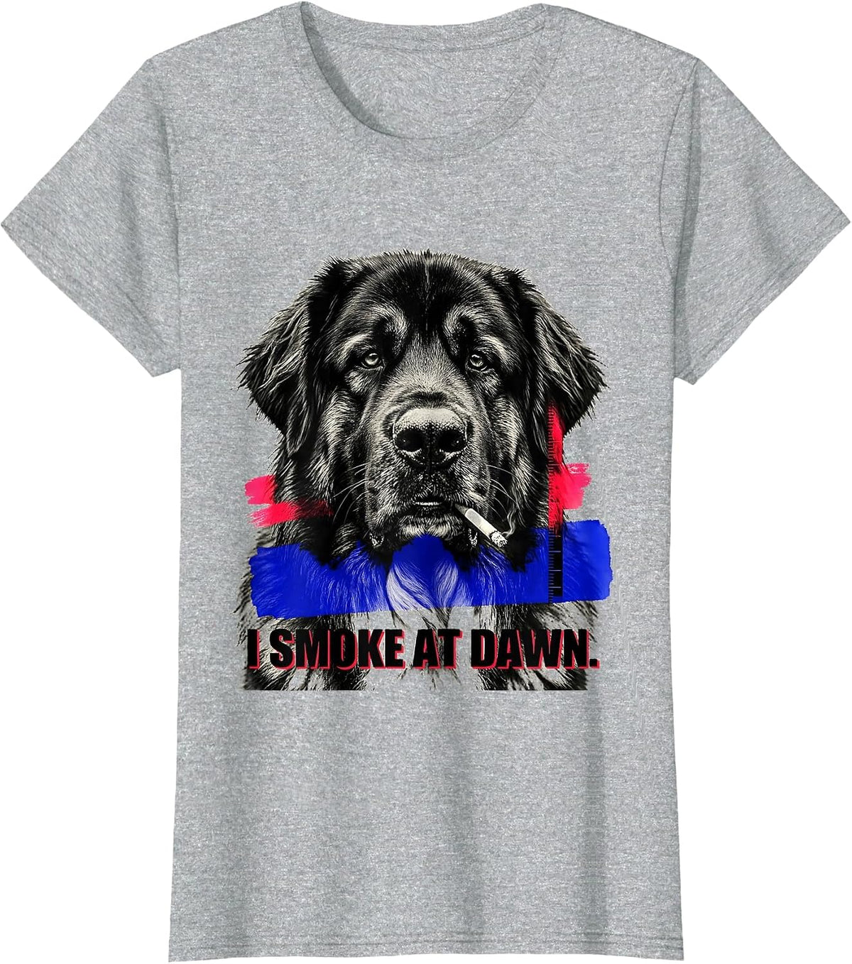 Women's I Smoke At Dawn Funny Great Pyrenees Dog Meme Humor T-Shirt - Heather Grey