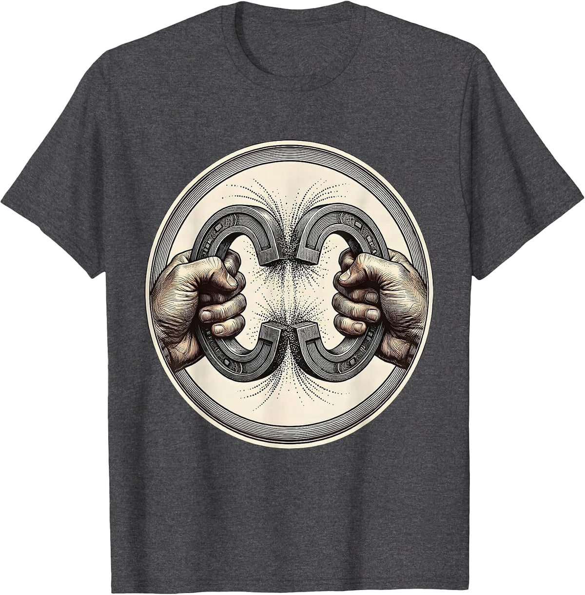 Science Teacher Magnet Illustration Gift T-Shirt - Dark Heather Grey