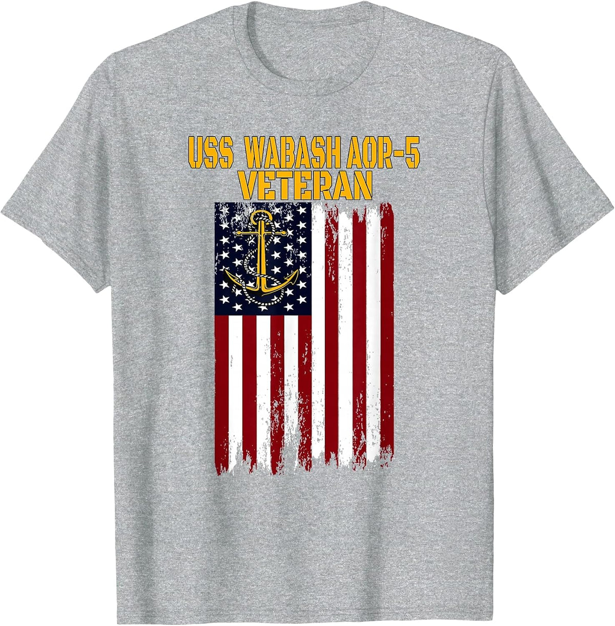 USS Wabash AOR-5 Replenishment Oiler Ship Veterans Day T-Shirt - Heather Grey