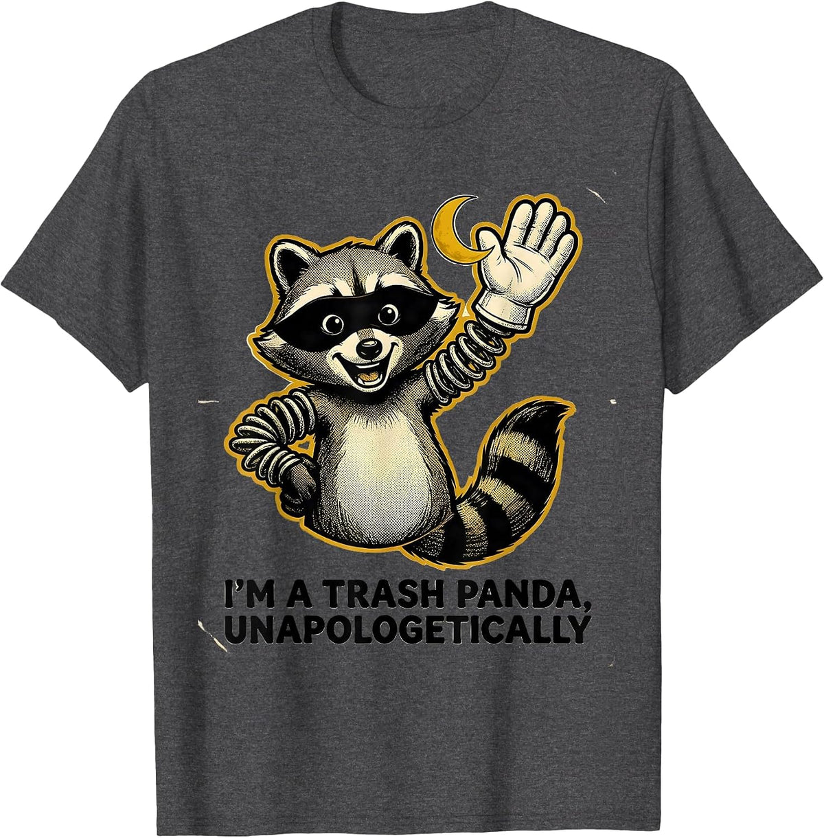 I'm A Trash Panda, Unapologetically Funny Retro Cartoon T-Shirt - Dark Heather Grey