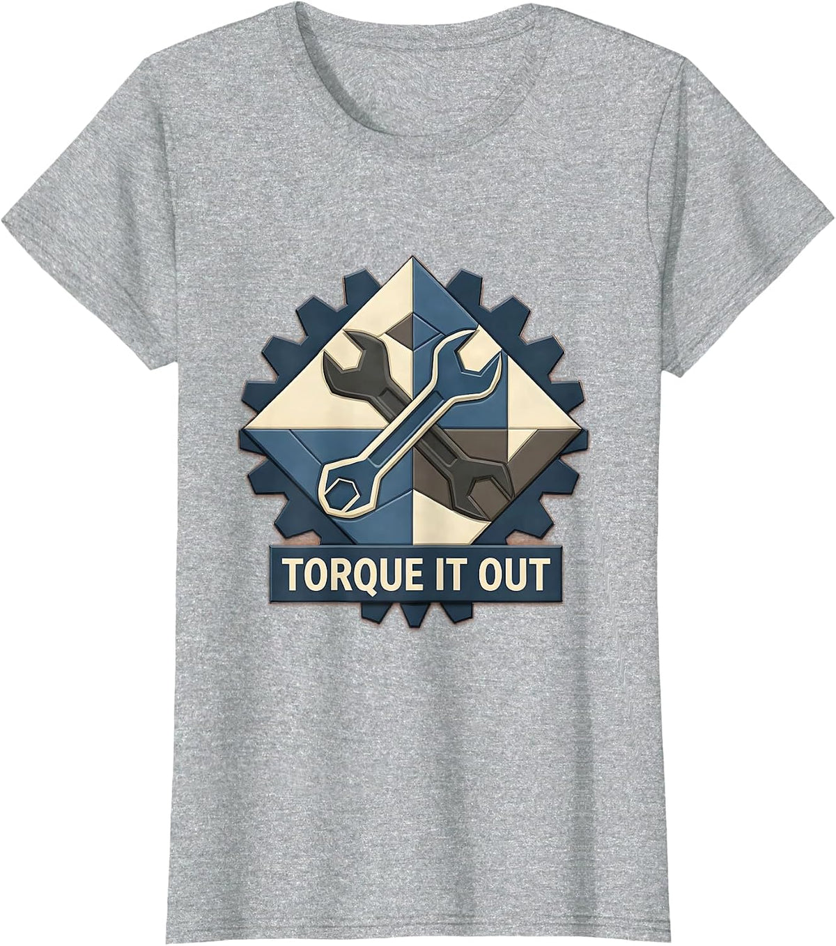 Torque It Out Mechanic Wrench Design T-Shirt - Heather Grey