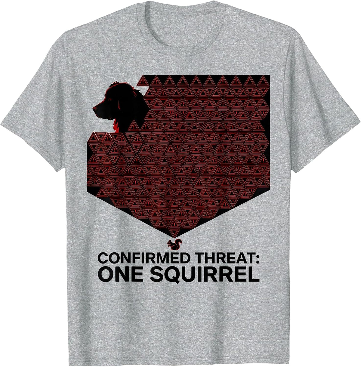 Men's Confirmed Threat One Squirrel Geometric Great Pyrenees Dog T-Shirt - Heather Grey