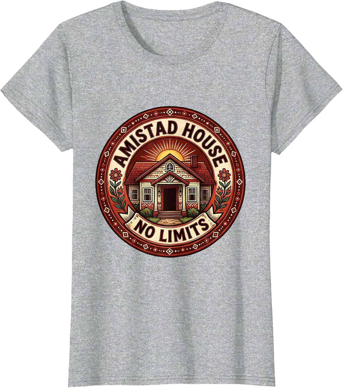 Women's Amistad House No Limits Inspirational Design T-Shirt - Heather Grey